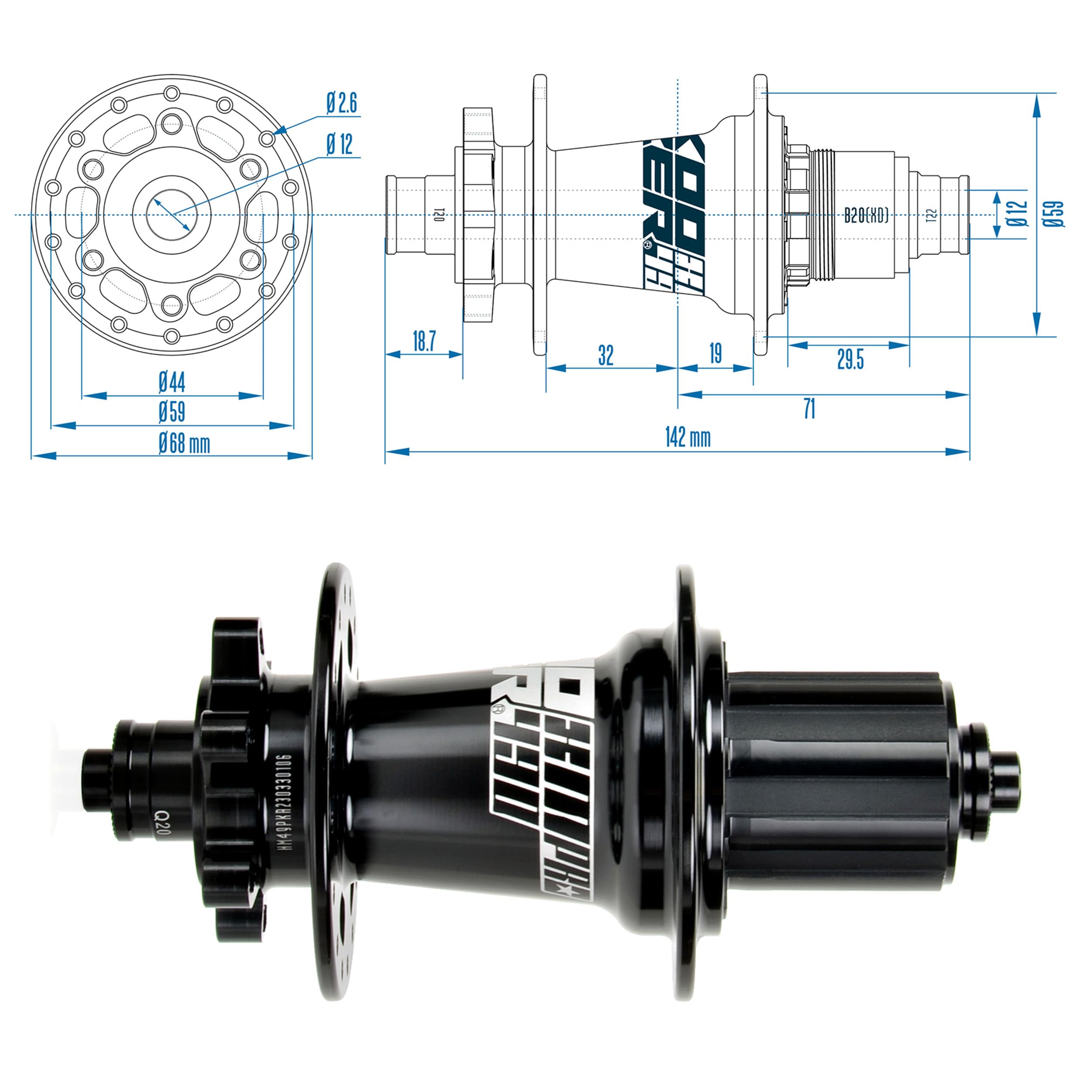 Amazon | BestParts XM490 PRO MTB リアハブ 32穴スルーアクスル6